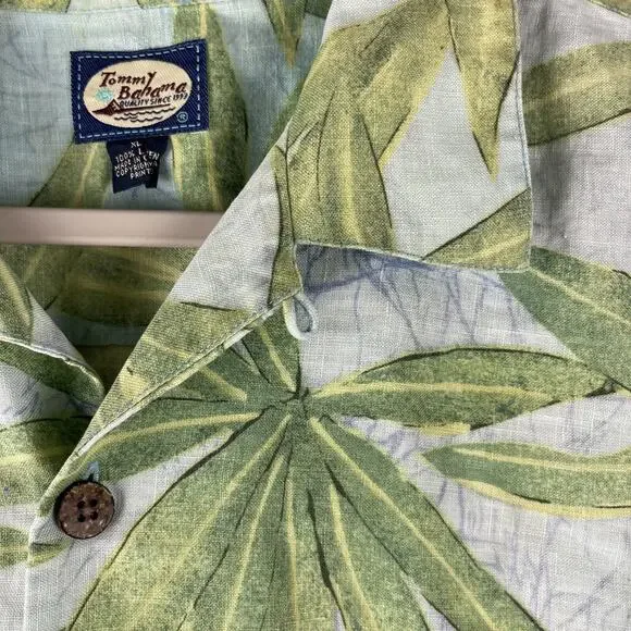 Tommy Bahama Linen Camp Shirt Mens XL Button Up Tropical Parrot Aloha Hawaiian - Picture 10 of 15